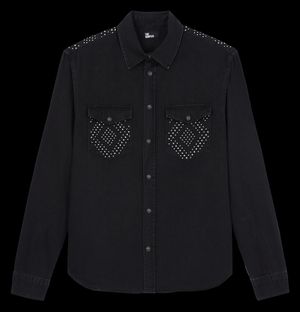 The Kooples - Chemise à clous en coton - Taille XL - Bleu