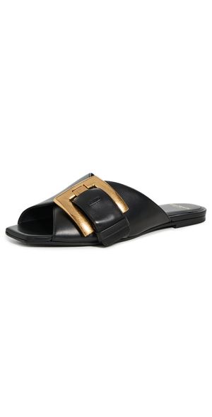 Balmain Anthem Flat Sandals 0PA Black 35