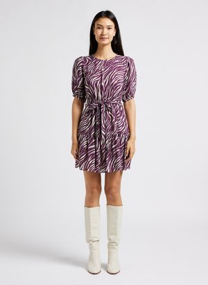 Grace Et Mila - Robe courte droite col rond à imprimé - Taille L - Rose