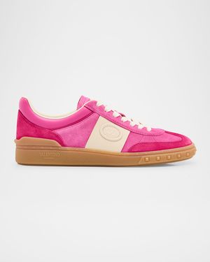 Upvillage Mixed Leather Low-Top Sneakers