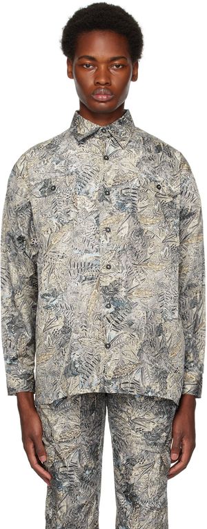 Sky High Farm Workwear Chemise grise à motif camouflage