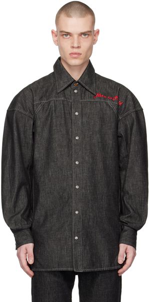 Vivienne Westwood Black Football Denim Shirt