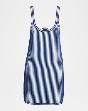 Mariniere Velvet Knit Sleeveless Mini Dress