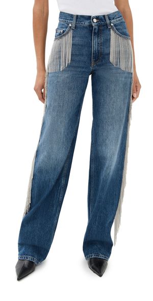 Stella McCartney Dark Blue Wide Leg With Chain Fringes Dark Blue 29