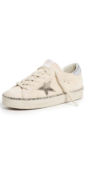 Golden Goose Hi Star Glitter Foxing Sneakers Seedpearl/Silver 38