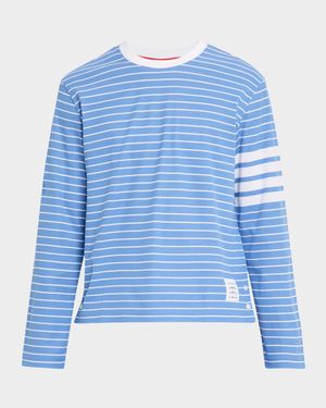 Men's Cotton 4-Bar Stripe Sleeve T-Shirt
