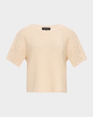 Khloe Short-Sleeve Crochet Top