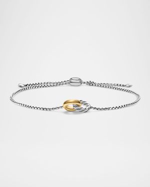 Petite Cable Linked Hoop Bracelet in Silver and 14K Gold, 1.5mm