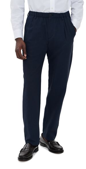 Club Monaco Elasticated Seersucker Trousers Navy L