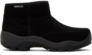 OPEN YY Black Treaded Shearling Boots