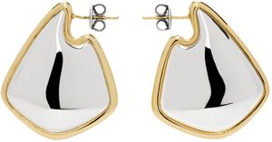 Bottega Veneta Silver & Gold Small Fin Earrings