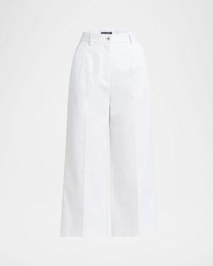 High-Rise Cotton Gabardine Wide-Leg Crop Pants