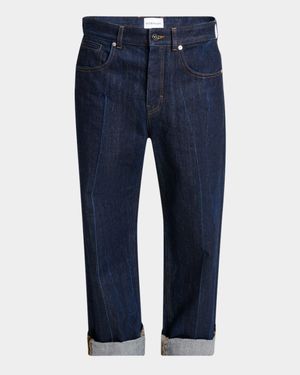 Men's Cuffed Wide-Leg Jeans