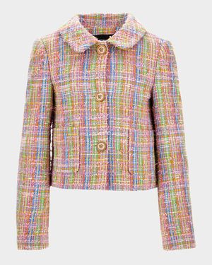 Girl's Informal Tweed Jacket, Size 6-14