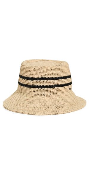 Brixton Ellee Straw Bucket Hat Tan/Black S/M