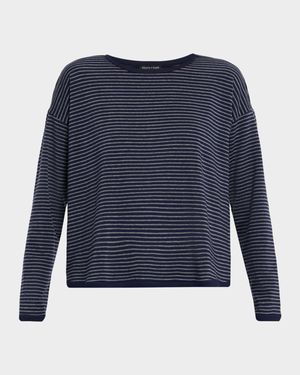 Striped Terry Crewneck Top