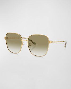 Twisted Gradient Metal Square Sunglasses