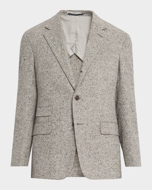 Men's Wool Tweed Donegal Single-Breasted Sport Coat