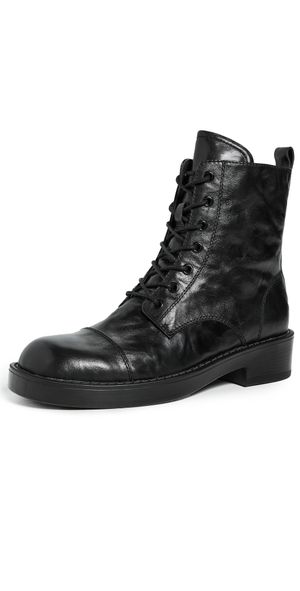 Black Suede Studio Blake Boots Black Wrinkled Distressed Leather 38