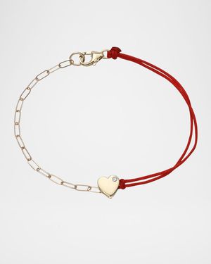 14K Gold Heart Split Fortune Bracelet