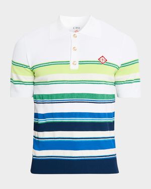 Men's Gradient Multi-Stripe Polo Shirt