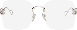 Balenciaga Silver Rimless Glasses