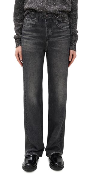 rag & bone Miramar Fleece Pull On Wide Leg Pants Washed Black XXS