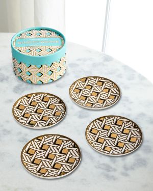 Basketweave Coasters, Set of 4