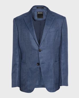 Men's Cashmere and Silk Prince Of Wales Sport Coat