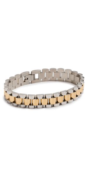 Luv Aj Two-Toned Timepiece Bracelet Gold/Silver One Size