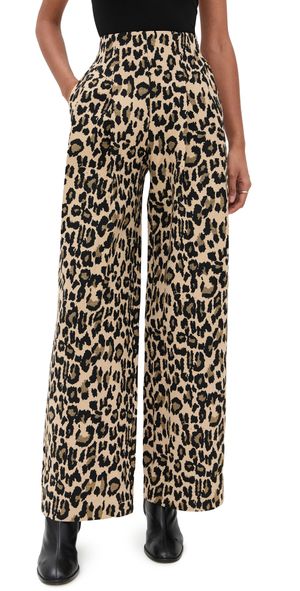 ROTATE Jacquard Wide Leg Pants Dijon Comb. 42