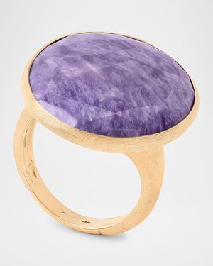 18K Yellow Gold Cocktail Ring with Charoite