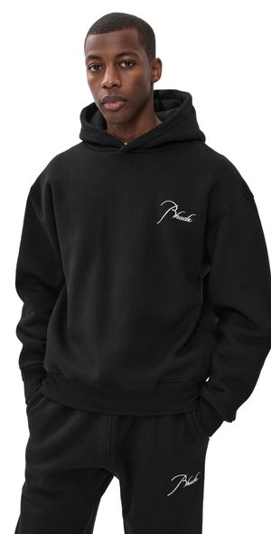 Rhude Classique Side Zip Pullover Hoodie Black/ White S