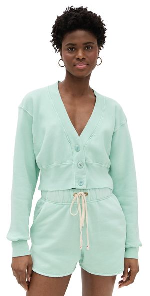 Les Tien Diana Crop Cardigan Pistachio Stone XS