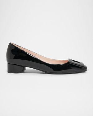 Roundy Patent Buckle Ballerina Pumps