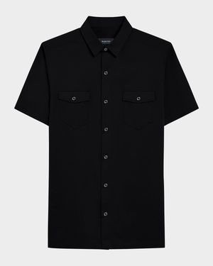 Men's OoohCotton Short-Sleeve Shirt with Chest Pockets