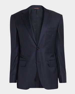 Men's Tonal Stripe Wool Stretch Sport Coat
