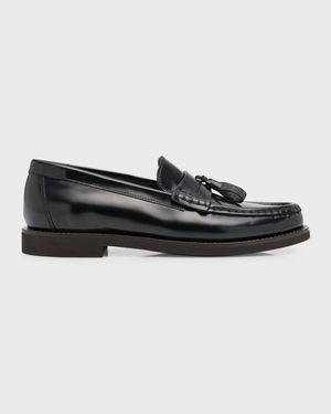 Leather Monili Tassel Penny Loafers
