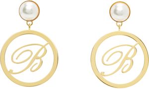 Blumarine Gold Faux-Pearl Earrings