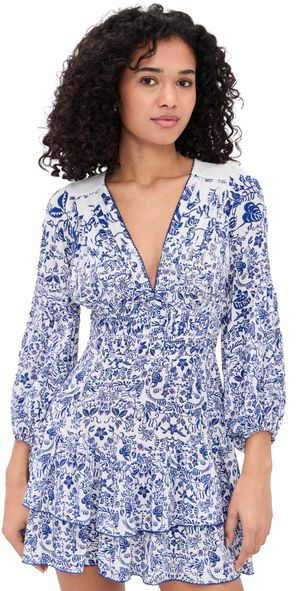 Poupette St Barth Chiara Mini Dress Blue Tiare S