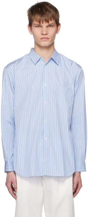 Comme des Garçons Shirt Blue & White Stripe Shirt