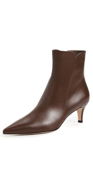 Gianvito Rossi Levy 55mm Vitello Glove Booties Brown 37.5