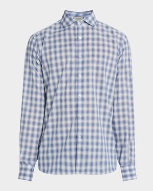 Men's Cotton Ombre Check Sport Shirt