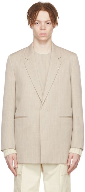 Jil Sander SSENSE Exclusive Beige Wool Blazer
