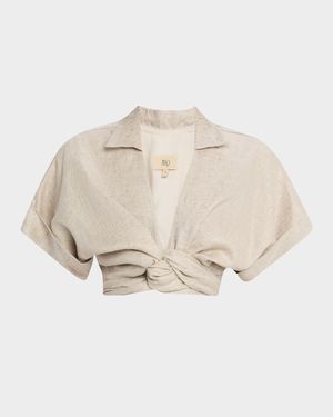 Chiara Embellished Twist-Front Top