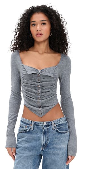 Miaou Sophie Corset Cardigan Heather Grey S