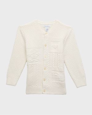 Girl's Cardigan W/ Bear Intarsia, Size 3M-24M