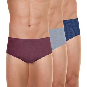 Lot de 3 slips taille haute fermé homme trio fantaisie eminence - Taille 3XL - Bleu