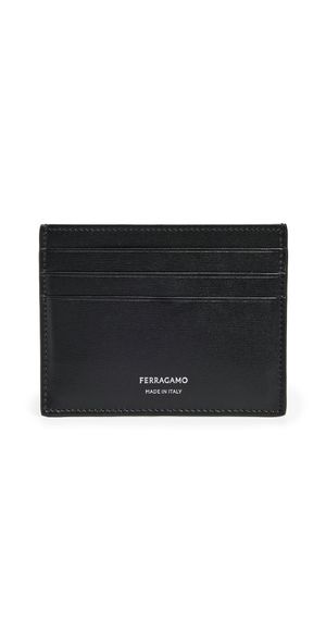 FERRAGAMO Classic Leather Card Case Nero/Nero One Size