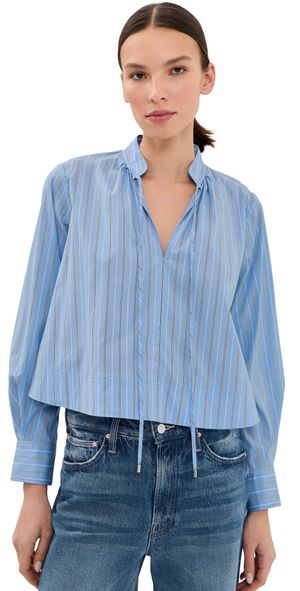 Veronica Beard Kaits Blouse Ice Blue Multi 10